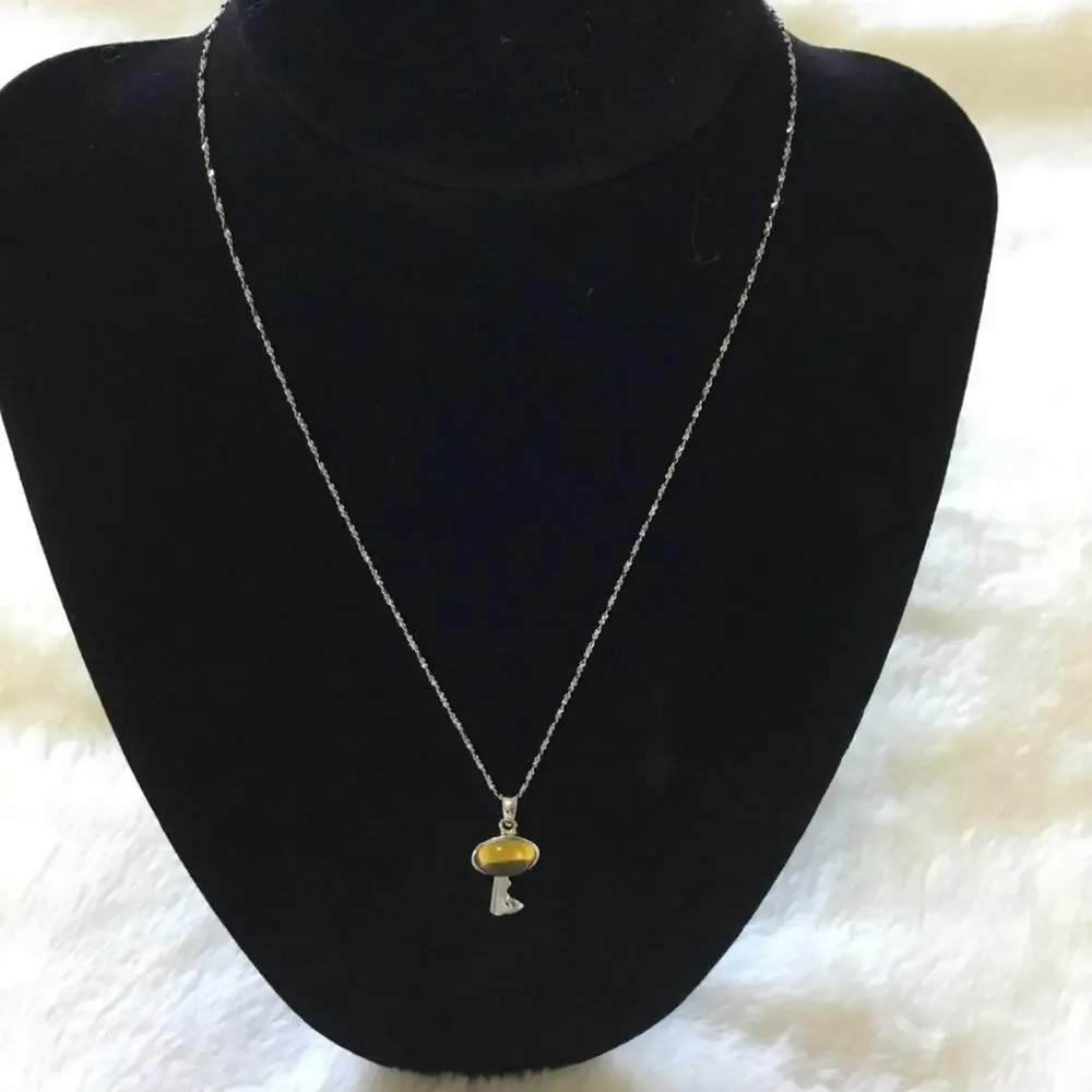 Sterling Silver Key Charm Necklace